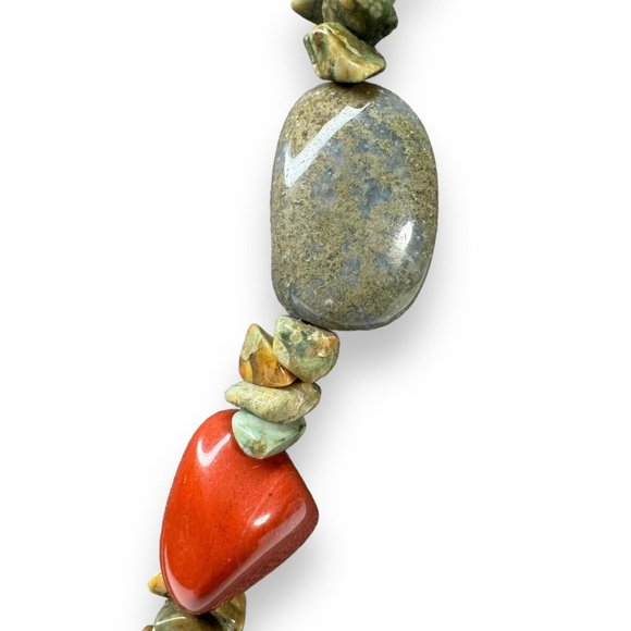 Genuine Stone Red Jasper Agate 20.5” Toggle Clasp - Picture 6 of 11